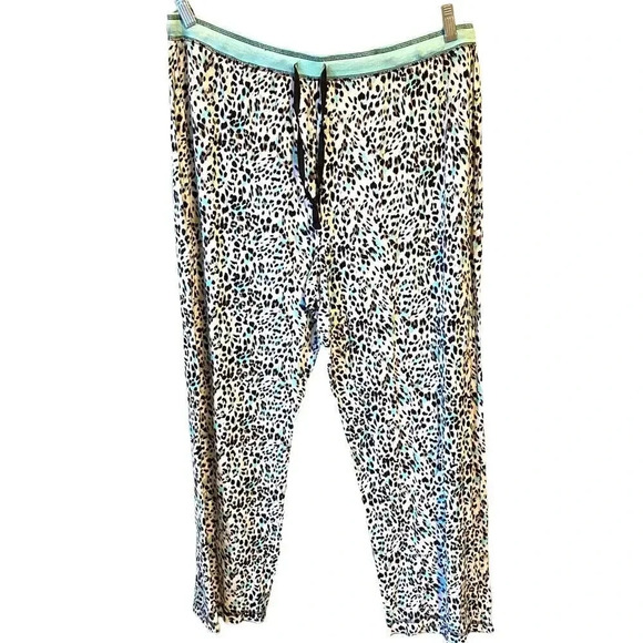 Just Be Leopard Print Soft Casual Pull On Pants Pj Pants Women Plus Size 2X - Picture 1 of 5